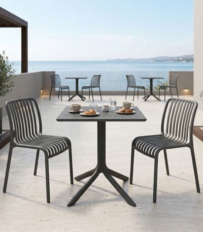 Βρες το Τραπεζαρία Groovy Zoi pakoworld σετ 3τεμ ανθρακί PP 60x60x76εκ σε μοναδική τιμή στο clickforshop.gr