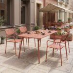Βρες το Τραπεζαρία Moraja Deraby pakoworld σετ 5τεμ terracotta μέταλλο 140x80x72εκ σε μοναδική τιμή στο clickforshop.gr