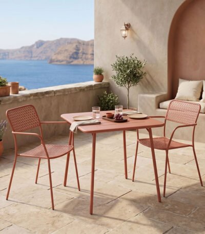 Βρες το Τραπεζαρία Moraja Federal pakoworld σετ 3τεμ terracotta μέταλλο 70x70x73εκ σε μοναδική τιμή στο clickforshop.gr