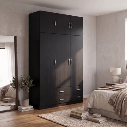 Βρες το Ντουλάπα τρίφυλλη με πατάρι Alvia pakoworld wenge 150x51x240εκ σε μοναδική τιμή στο clickforshop.gr
