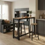 Βρες το Σετ τραπέζι μπαρ Marle pakoworld 3τμχ sonoma-μαύρο πόδι 120x40x100εκ σε μοναδική τιμή στο clickforshop.gr