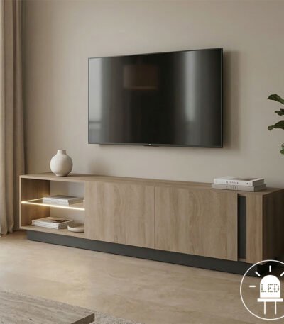 Βρες το Έπιπλο τηλεόρασης με Led Vario pakoworld sonoma - ανθρακί 185.6x35x45εκ σε μοναδική τιμή στο clickforshop.gr