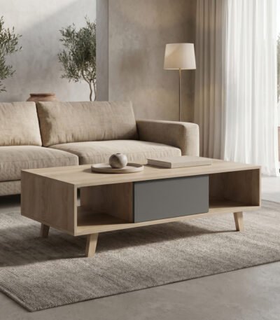 Βρες το Τραπέζι σαλονιού Elonza pakoworld sonoma-ανθρακί 120x60x36εκ σε μοναδική τιμή στο clickforshop.gr
