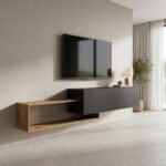 Βρες το Έπιπλο τηλεόρασης επιτοίχιο Olande pakoworld oak-μαύρο 210x35x48εκ σε μοναδική τιμή στο clickforshop.gr