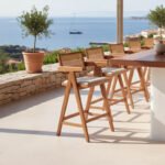 Βρες το Σκαμπό bar Winslow pakoworld ξύλο rubberwood ανοικτό καρυδί-pvc rattan φυσικό-ύφασμα γκρι σε μοναδική τιμή στο clickforshop.gr