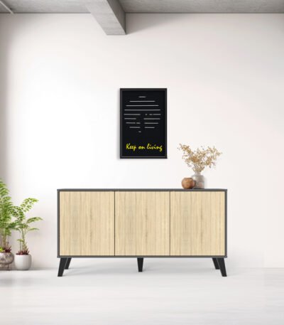 Βρες το Μπουφές Billie pakoworld ανθρακί-sonoma 149x40x77εκ σε μοναδική τιμή στο clickforshop.gr