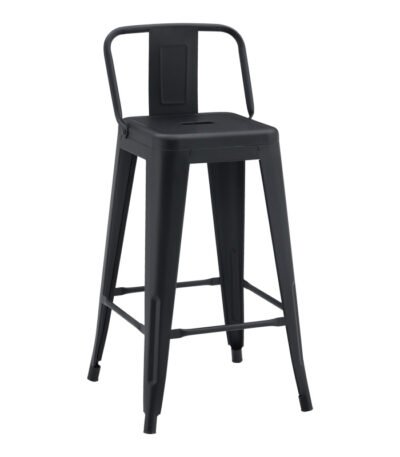 Βρες το Σκαμπό μπαρ μεσαίου ύψους με πλάτη Utopia pakoworld σε μαύρο ματ μέταλλο 42x42x86εκ σε μοναδική τιμή στο clickforshop.gr