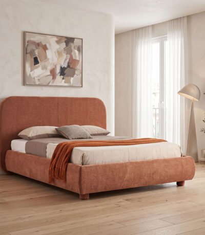 Βρες το Κρεβάτι Salena pakoworld terracotta ύφασμα 160x200εκ σε μοναδική τιμή στο clickforshop.gr