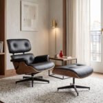 Βρες το Πολυθρόνα-υποπόδιο relax Jenna pakoworld μαύρο pu- plywood καρυδί 82x92x82εκ σε μοναδική τιμή στο clickforshop.gr