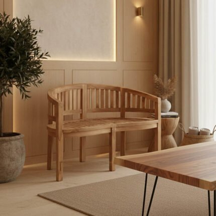 Βρες το Καναπές διθέσιος Coren pakoworld φυσικό teak ξύλο 130x61x87εκ σε μοναδική τιμή στο clickforshop.gr