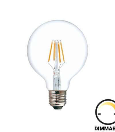 Βρες το Λαμπτήρας LED G125 Bulb pakoworld dimmable 8W E27 2700K clear σε μοναδική τιμή στο clickforshop.gr