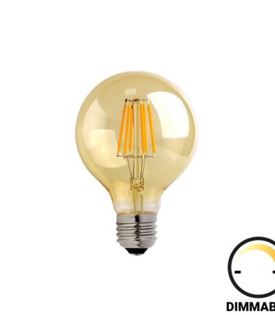 Βρες το Λαμπτήρας LED G125 Bulb pakoworld dimmable 8W E27 2700K amber σε μοναδική τιμή στο clickforshop.gr
