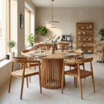 Βρες το Τραπεζαρία 5τεμ Noody-Kenda I pakoworld teak ξύλο σε φυσική απόχρωση Φ120x75 σε μοναδική τιμή στο clickforshop.gr
