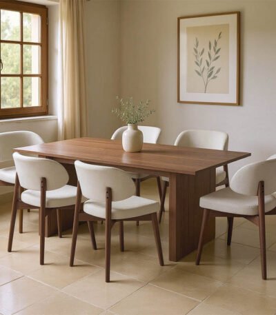 Βρες το Τραπεζαρία Eleganza-Siena pakoworld σετ 7τεμ mdf σε καρυδί-εκρού απόχρωση 180x99x75.8εκ σε μοναδική τιμή στο clickforshop.gr