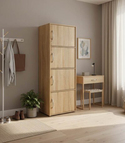 Βρες το Ντουλάπι-στήλη Soline pakoworld σε sonoma απόχρωση 40x34.5x120εκ σε μοναδική τιμή στο clickforshop.gr