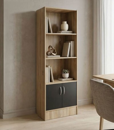Βρες το Βιβλιοθήκη Tekaro pakoworld sonoma-ανθρακί 57x33x180εκ σε μοναδική τιμή στο clickforshop.gr