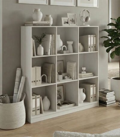 Βρες το Βιβλιοθήκη Gridea pakoworld λευκό 119.5x30x121εκ σε μοναδική τιμή στο clickforshop.gr