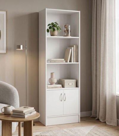 Βρες το Βιβλιοθήκη Tekaro pakoworld λευκό 57x33x180εκ σε μοναδική τιμή στο clickforshop.gr