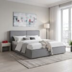 Βρες το Κρεβάτι διπλό Zento pakoworld γκρι ύφασμα 160x200εκ σε μοναδική τιμή στο clickforshop.gr
