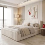 Βρες το Κρεβάτι διπλό Myrelia pakoworld γκρι μπεζ ύφασμα 160x200εκ σε μοναδική τιμή στο clickforshop.gr