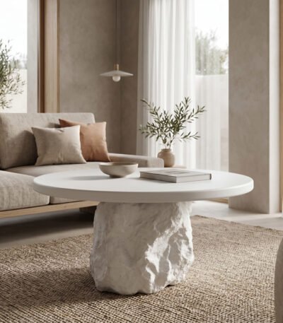 Βρες το Τραπέζι σαλονιού Zinol pakoworld mdf-polyresin λευκό Φ80x36εκ σε μοναδική τιμή στο clickforshop.gr