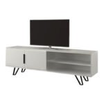 Έπιπλο τηλεόρασης Foot Megapap χρώμα λευκό 160x35x49εκ. - Image 3