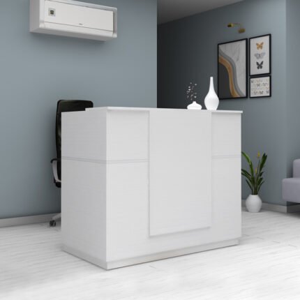Βρες το Γραφείο υποδοχής - reception Gemini Megapap χρώμα λευκό 150x70x110εκ. σε μοναδική τιμή στο clickforshop.gr