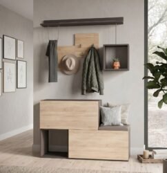 Βρες το Έπιπλο εισόδου - παπουτσοθήκη Holdon Megapap sapphire oak/ανθρακί 120x36