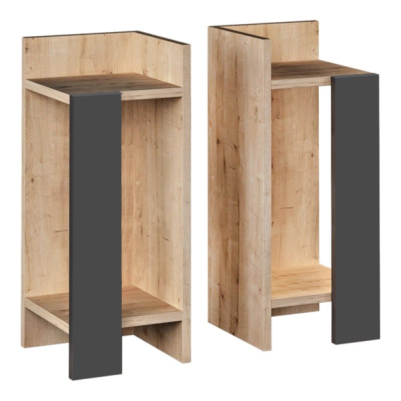 Κομοδίνο Elos Megapap σετ 2 τεμαχίων χρώμα sapphire oak - ανθρακί 25x27x60εκ. Βρες το Κομοδίνο Elos Megapap σετ 2 τεμαχίων χρώμα sapphire oak - ανθρακί 25x27x60εκ. σε μοναδική τιμή στο clickforshop.gr