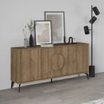 Βρες το Μπουφές Gora Megapap χρώμα ανοιχτό καρυδί 180x35