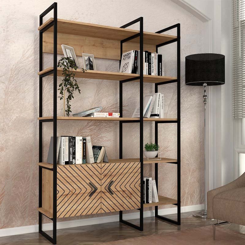 Βιβλιοθήκη Eduardo Megapap μεταλλική - μελαμίνης χρώμα sapphire oak 120x39x180εκ. Βρες το Βιβλιοθήκη Eduardo Megapap μεταλλική - μελαμίνης χρώμα sapphire oak 120x39x180εκ. σε μοναδική τιμή στο clickforshop.gr