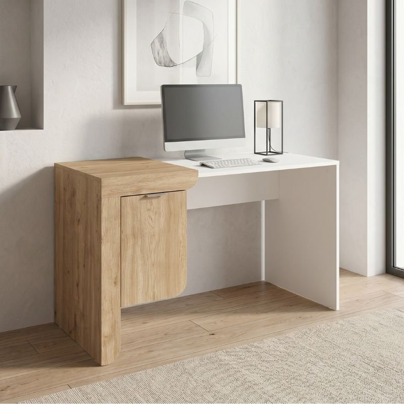 Βρες το Γραφείο εργασίας Dario Megapap χρώμα sepet oak - λευκό 120x60x73